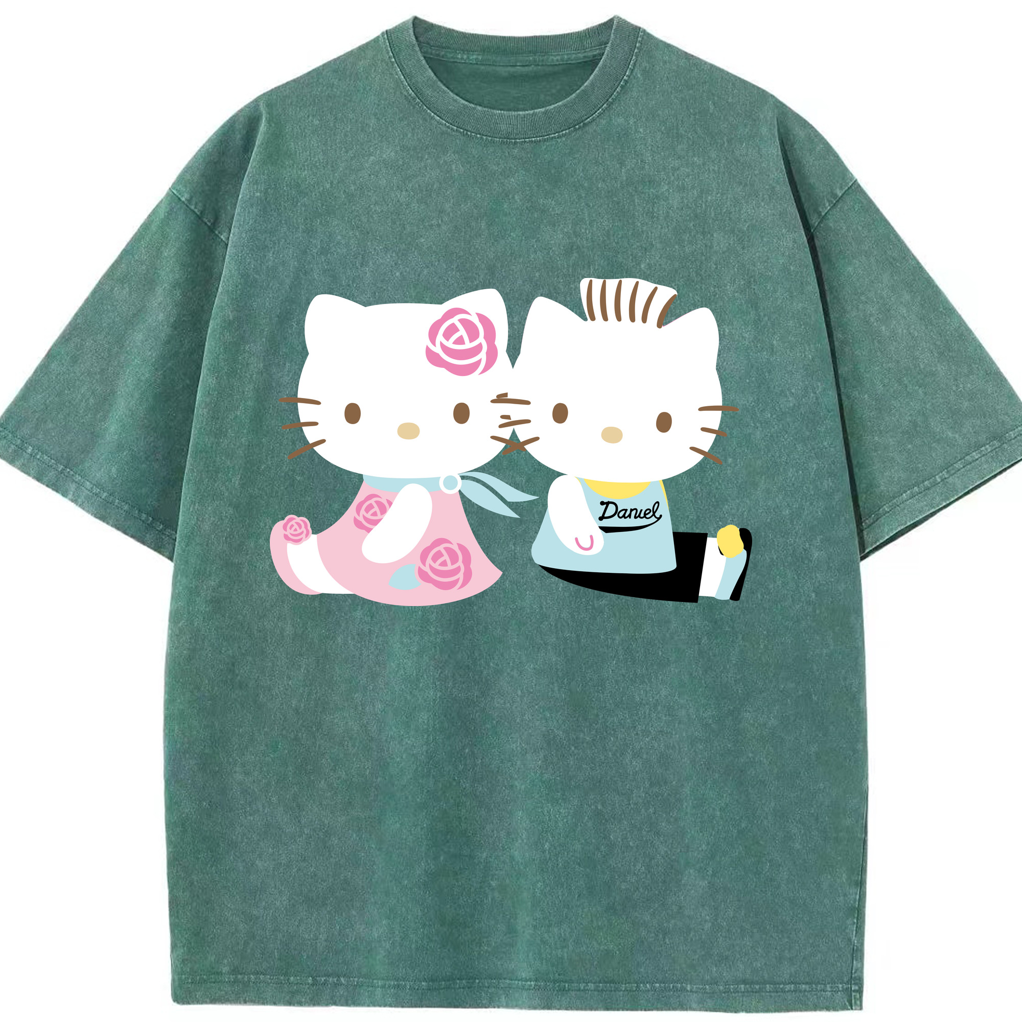 （画像用） Hello Kitty ハローキティ 綿100% ヴィンテージ風 半袖Tシャツ（フロントプリント）